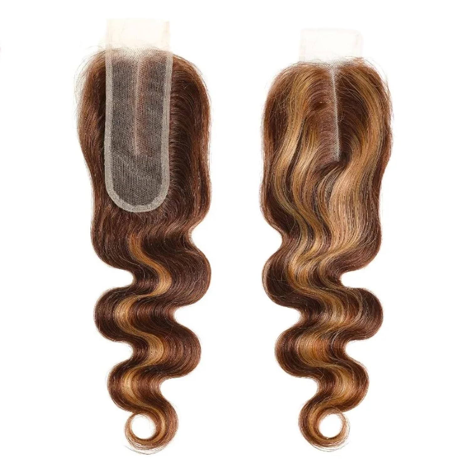 2x6 Hd Transparent Lace P4/27 Closure 18 Inch Highlight Honey Blonde Body Wave 150% Density With Pre Plucked Baby Hair Brazilian Virgin Unprocessed Human Hair Middle Part