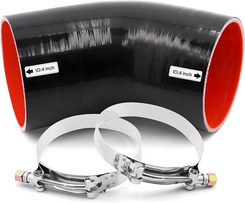 Mangueira cotovelo de silicone TuoLauthon 45° para intercooler, turbo e admissão, 102 mm – 1 unidade