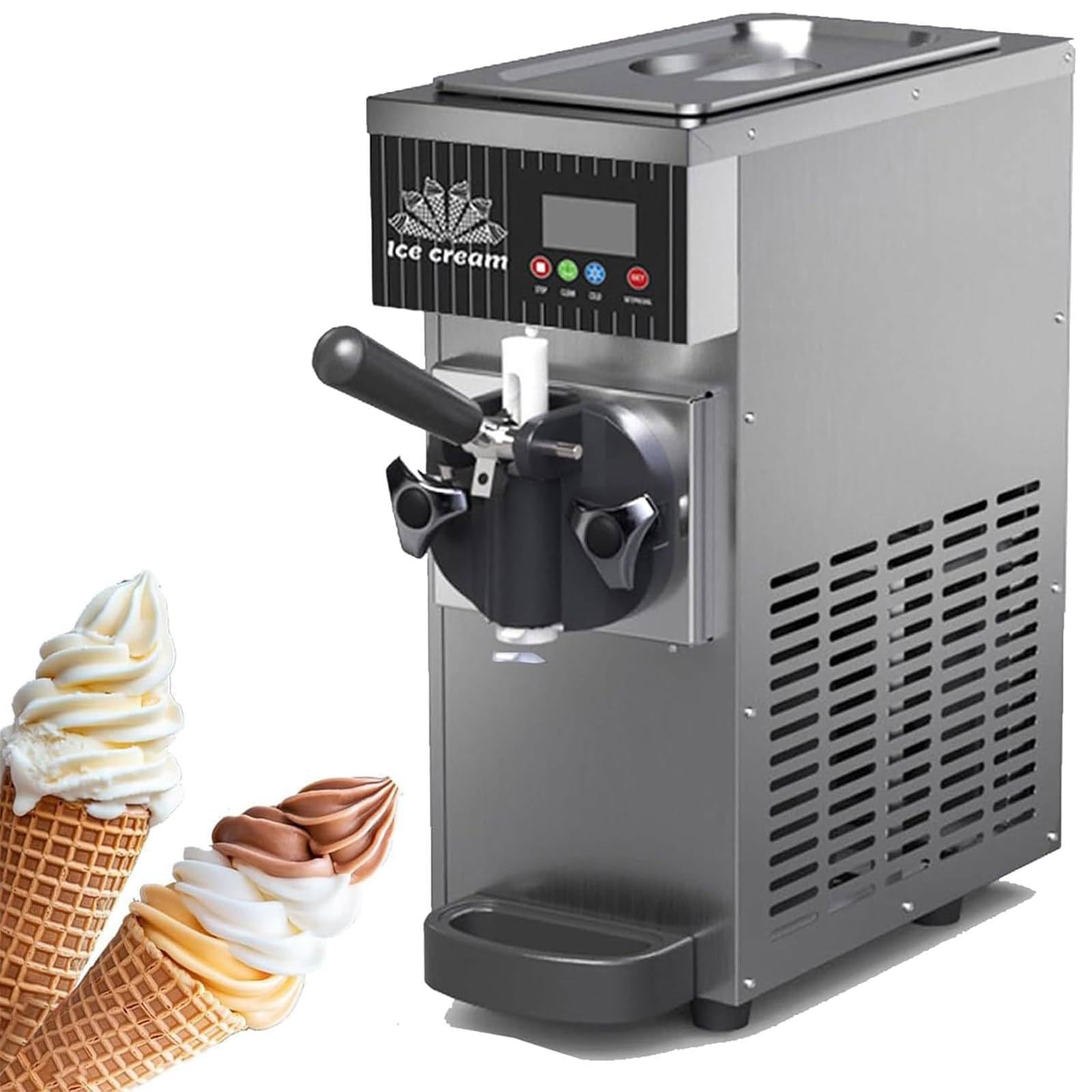 WYBYYDS Single Flavor Ice Cream Machine Silver-750W