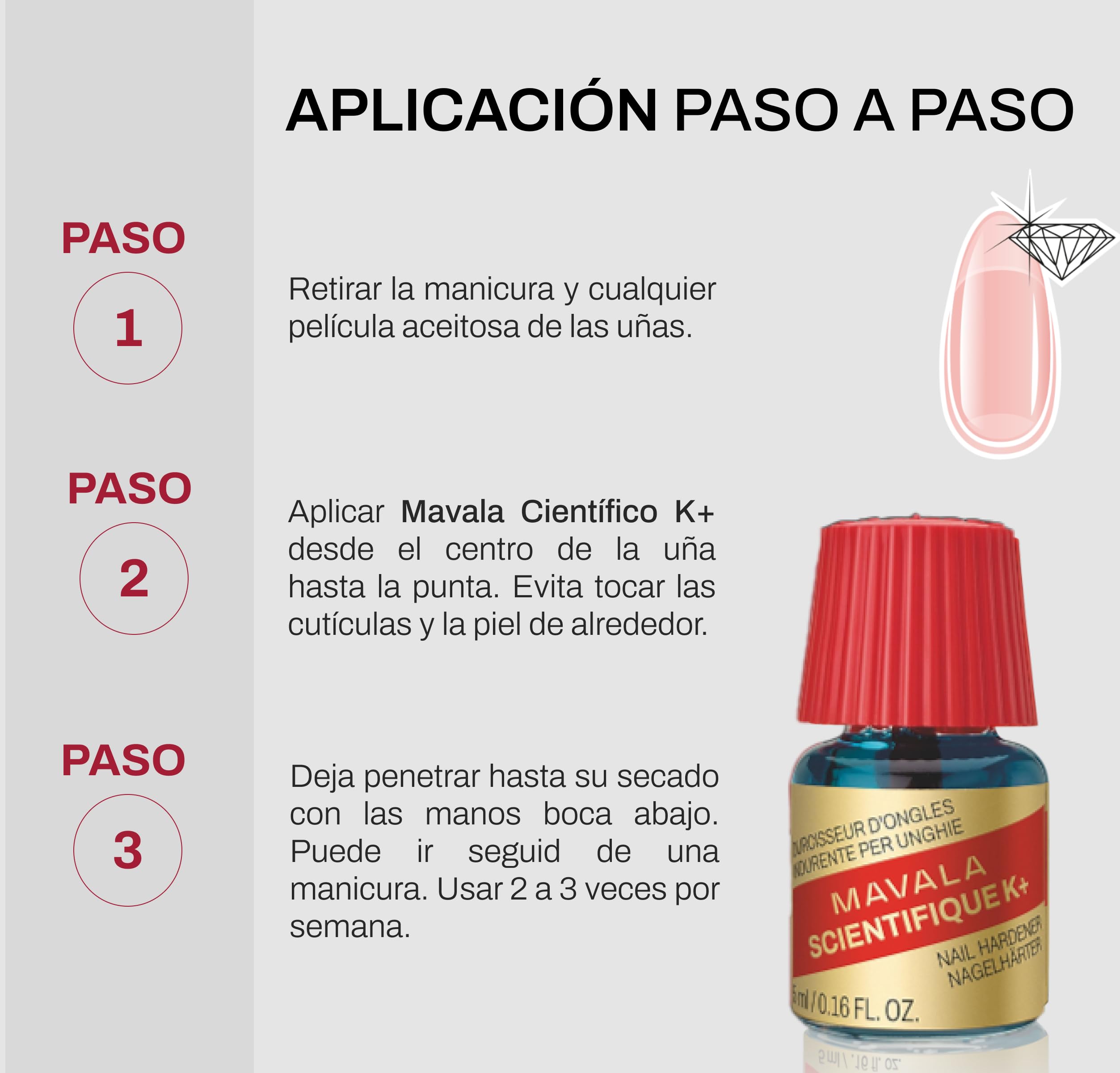 Mavala - Durcisseur d'Ongles Pro Keratin Mavala Scientifique K+ - Durcit la Plaque Cornée - Empêche le Dédoublement de l'Ongle - Formule Complète Efficace - 5ml