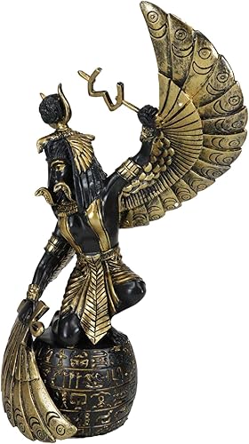 Miniatura 6 de Ebros Gift Diosa egipcia de la maternidad y madre mágica Isis Ra sosteniendo Ankh con alas abiertas Estatua decorativa 9 pulgadas H Dioses y diosas