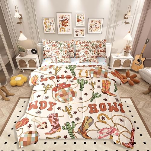 Erosebridal 7 Pieces Western Bedding Set Twin Size for Kids Girls Boys Teens (Be