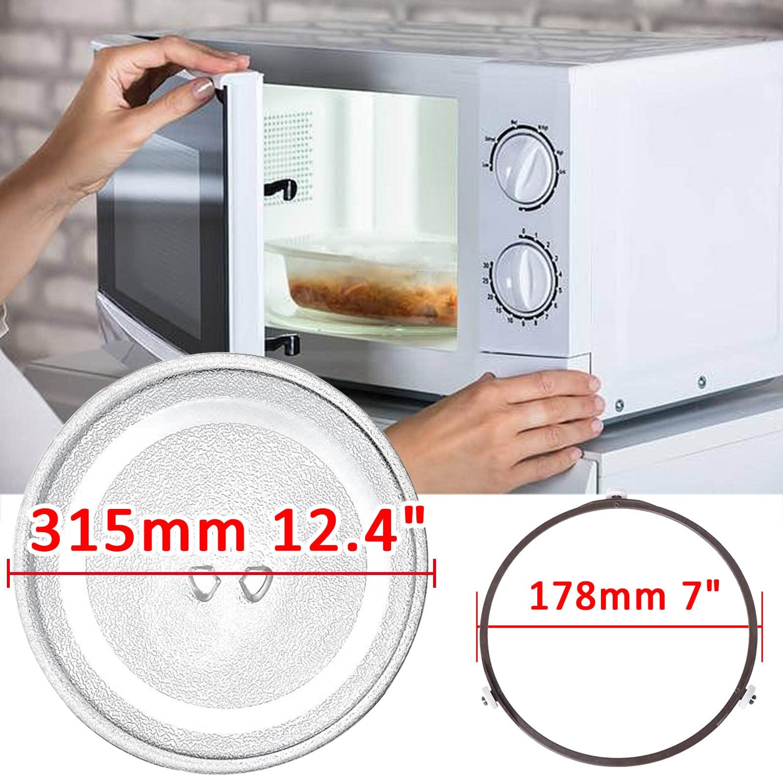 Universall Drehteller Für Mikrowelle, 315mm 270mm 255mm 245mm Mikrowellenteller, Rund Ersatz Teller Glasplatte Für Diverse Mikrowellen, 5mm Thickened Drehteller Mit Unterstützung, Durable ( Color : Cl