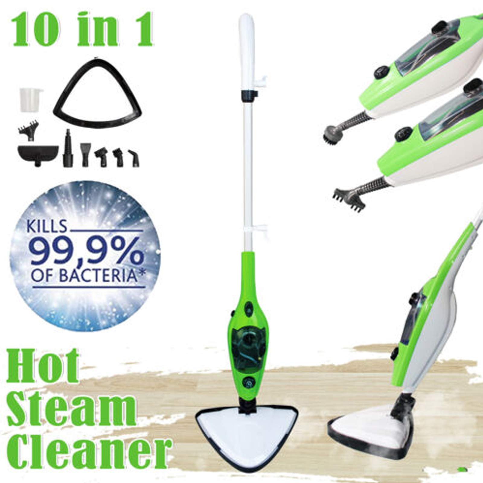 Lift-Off Pet Steam Mop, 10-in-1 Hot Steam Cleaner, for Tile, Bathroom, Hard Wood Floor Cleaner, Detachable Handheld Steamer, Chemical Free