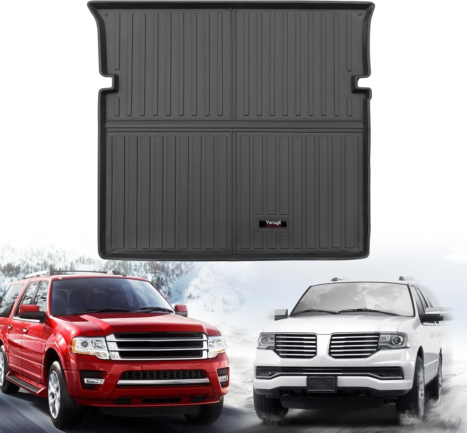 Custom for 2003-2017 Ford Expedition/Lincoln Navigator Cargo Mats Liner Behind The 2nd Row Seats All Weather TPE (No EL or L Models)(for 2003-2017 Ford Expedition/Lincoln Navigator Accessories)