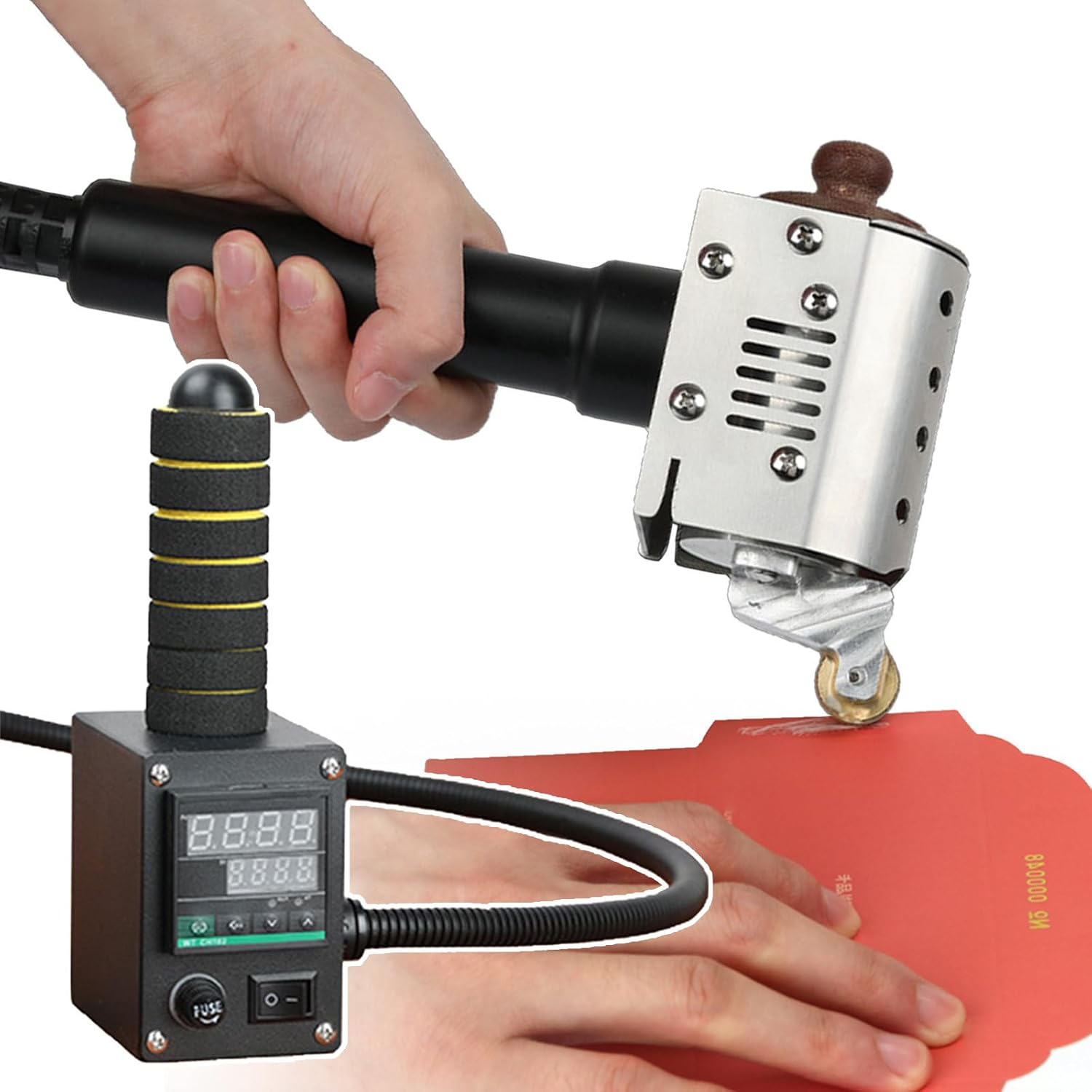 Pro Hand Push hot Melt Glue Dispenser, Commercial hot Melt Glue Roller Machine, With 122-572℉ Temperature Controllable, Glue Applicator Roller for Crafts, Bonding, Fixing Projects 50ml-0.3cm