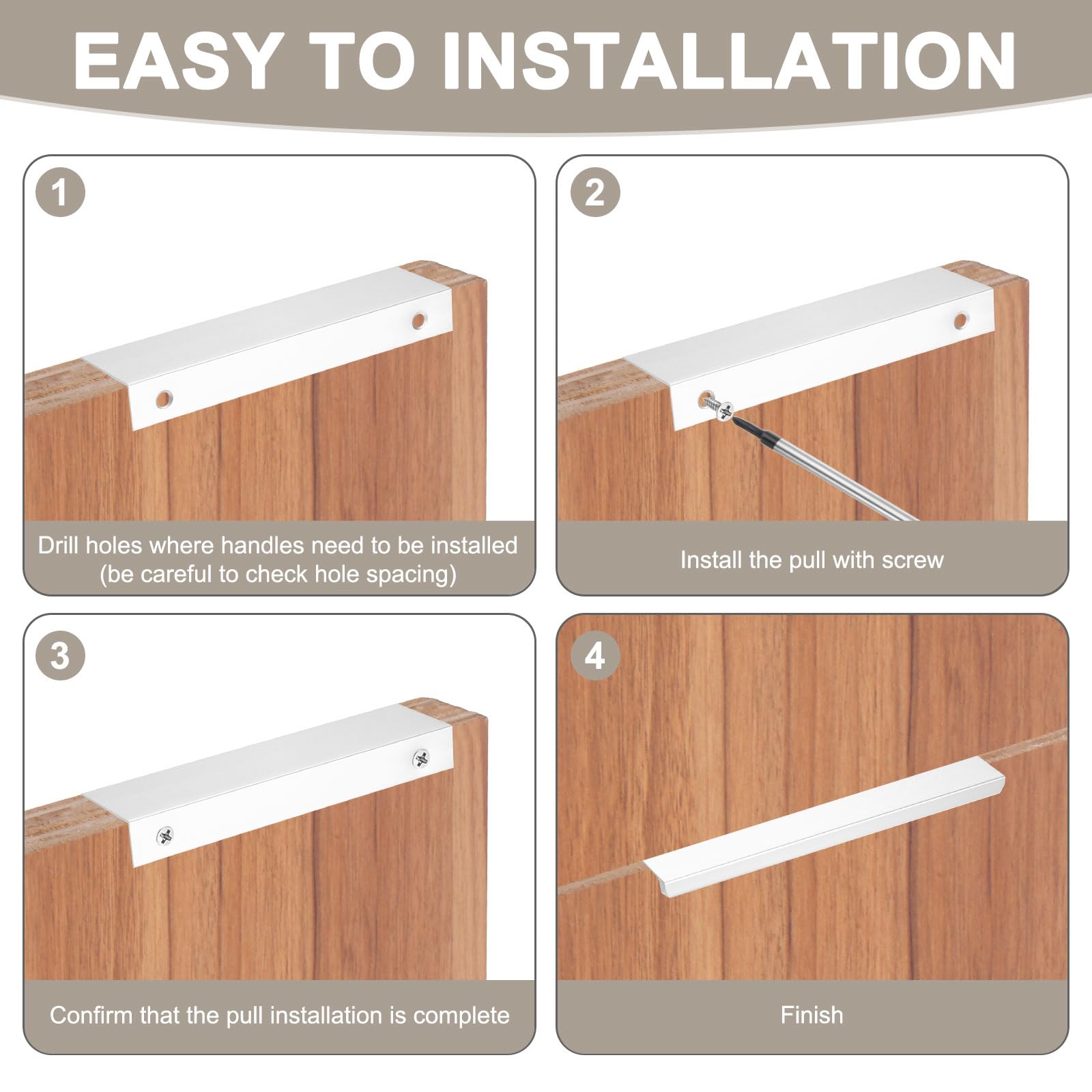 M METERXITY 6-Pack Cabinets Drawers Edge Pulls - Image 4