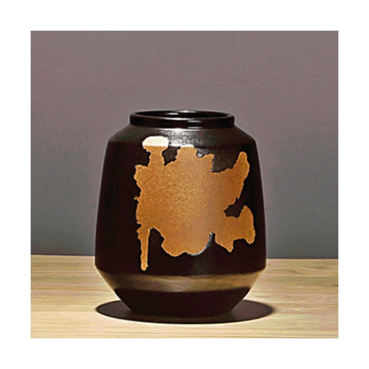 Ngdfgr As Known Fashion Chinese Style Vase,Vintage Dried/Fresh Flowers Wide Mouth Vase Fully Handmade Jardiniere Adornment Dining Table Home Decoration