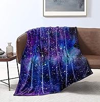 Vista 1 de Bedbay Manta espacial para sofá, regalos del universo para niñas y niños, manta suave de franela azul galaxia, manta ligera y esponjosa para cama