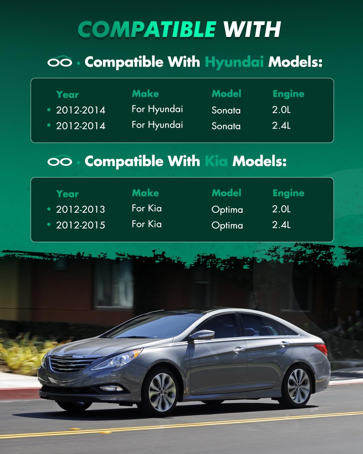 SCITOO 2Pcs Front Quick Complete Strut Assemblies Struts and Shocks for 2012-2014 for Hyundai Sonata 2012-2015 for Kia Optima Complete Struts w/Coil Spring 1333505L 1333505R