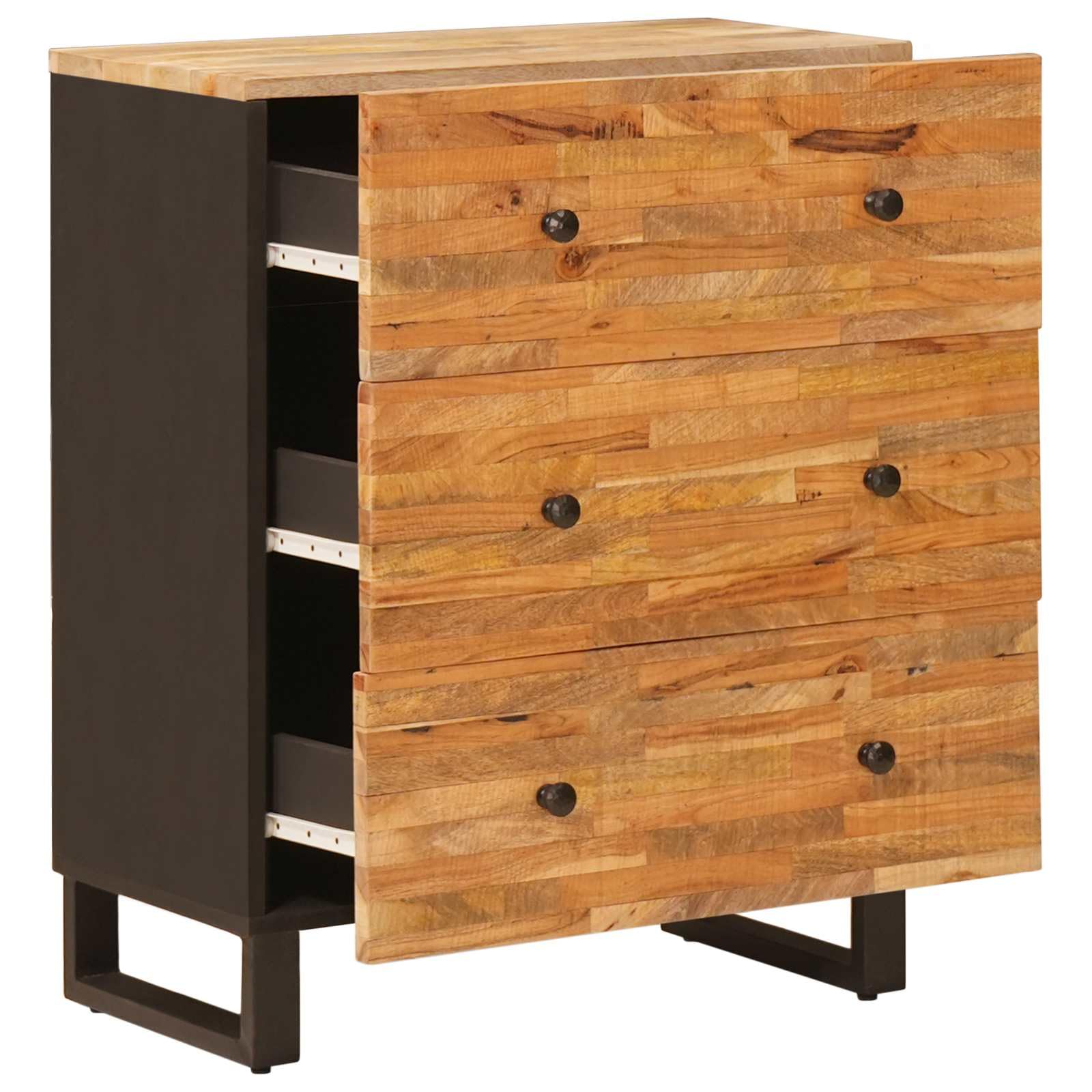 Credenza 60 x 33 x 75 cm, legno di mango massiccio marrone