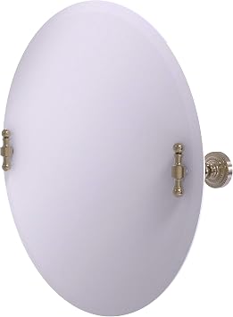 Allied Brass RD-90 Frameless Round Tilt Beveled Edge Wall Mirror, Antique Pewter