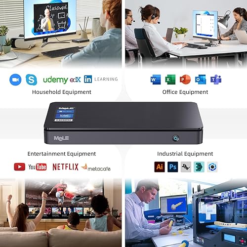 Vista 48 de MeLE Reddot Winner Slim Mini PC Overclock4C N100(hasta 3.4GHz) 8 GB de RAM, 256 GB de almacenamiento, mini computadora de escritorio, pantalla