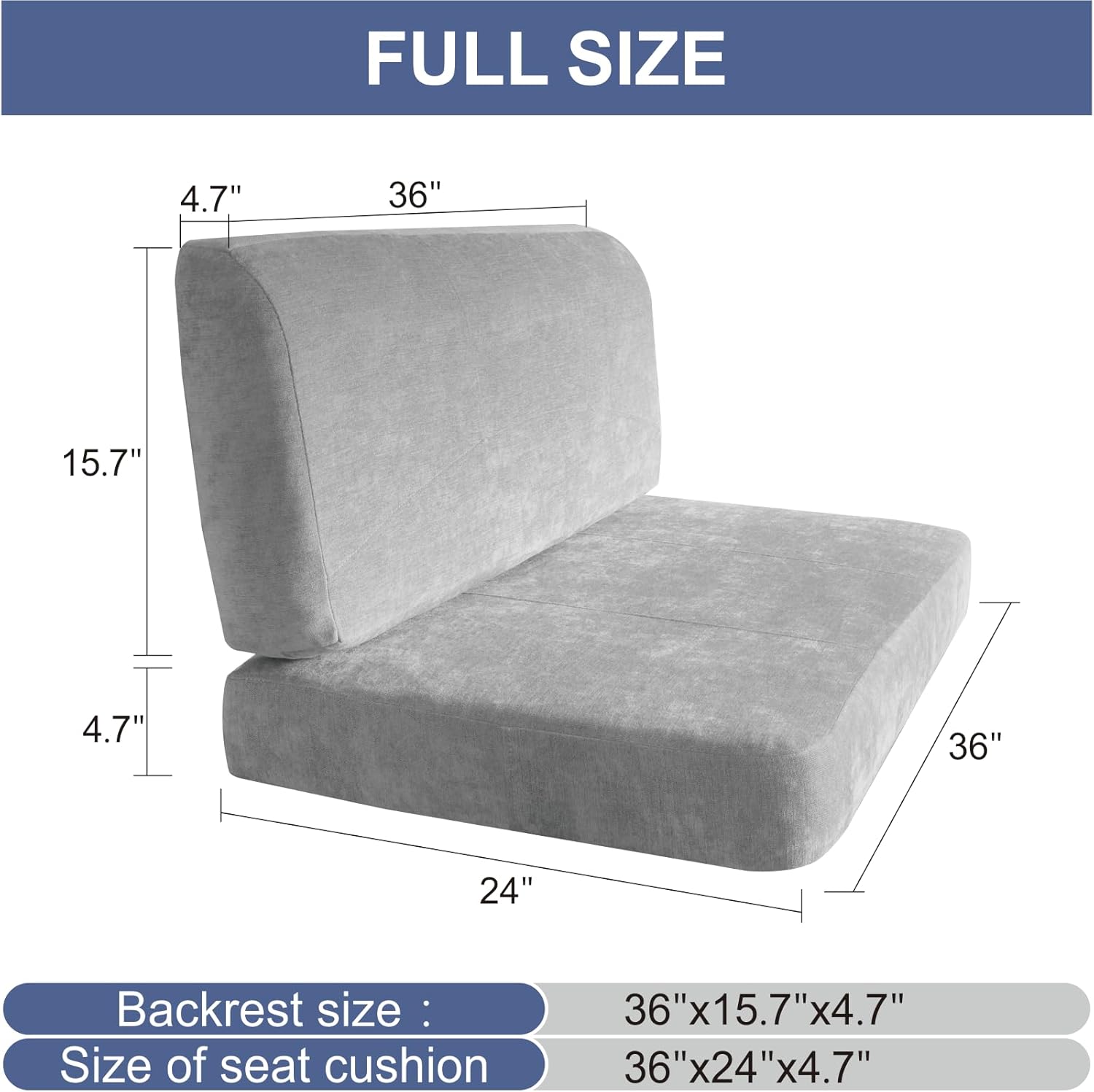 RV Dinette Cushions,Replacement Camper Seats,RV Replacement Cushions with High Density Foam,RV Dinette Seat Including 1 Backrest & 1 Bench 36''Gery