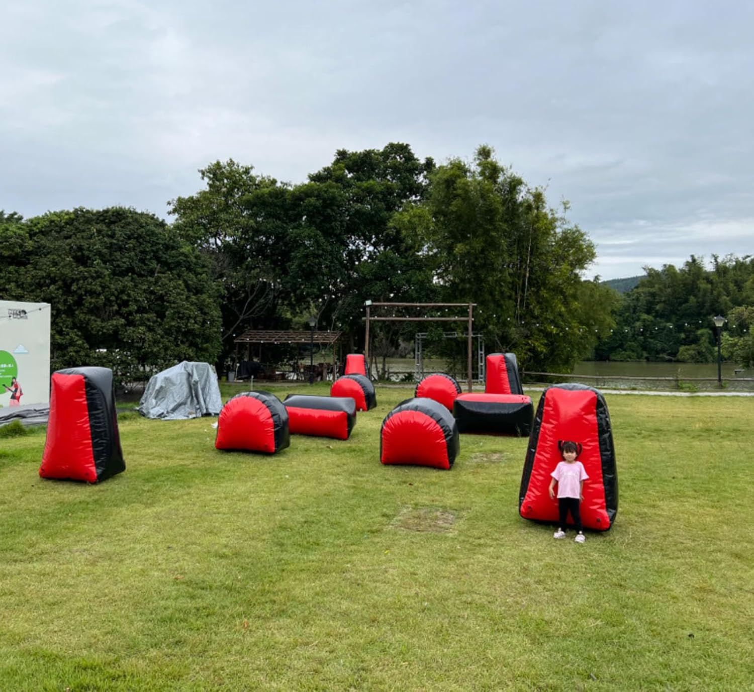 HAPPY INFLATABLES Outdoor Sports Shooting Game PVC Air Bunker Inflatable Paintball