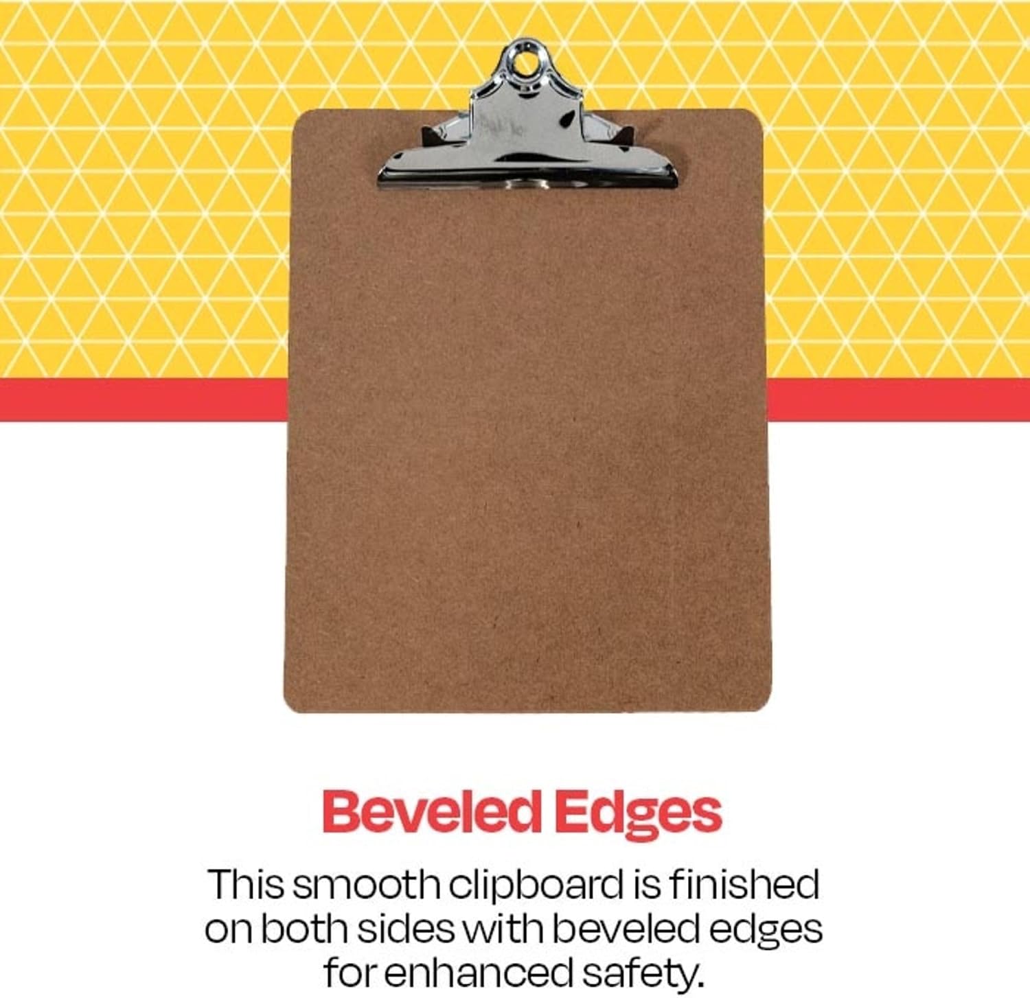 School Smart Hardwood Clipboard - Letter Size Bright Nickel 9 X 12-1/2 in