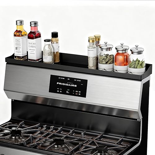 Vista 12 de Estante magnético para estufa para la parte posterior de la estufa, estante de especias de silicona de 30 pulgadas para organización de la cocina