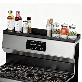 30" Magnetic Stove Top Shelf - Stainless Steel Magnetic Spice organizer for above the Over stove shelf kitchen small space solutions