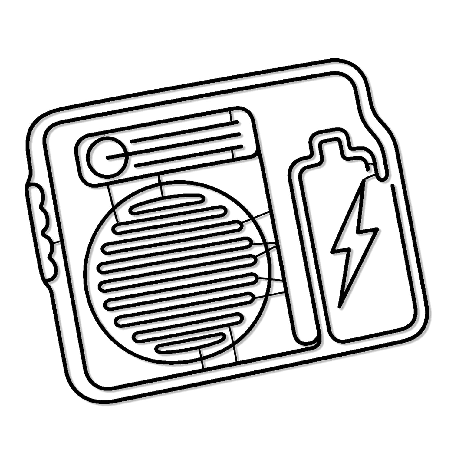 Vintage Tech Device Battery Pattern Metal Wall Art WallArt Decor Metal Outdoor Decor Metal Signs Contemporary Wall Sculpture Stunning Exquisite Wall Decoration for Bedroom Office Dorm Room Black 12in