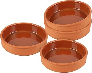 Spetebo Lot de 4 bols à tapas en argile, 350 ml, résistants au feu, intérieur émaillé, traditionnels, passent au four et au lave-vaisselle
