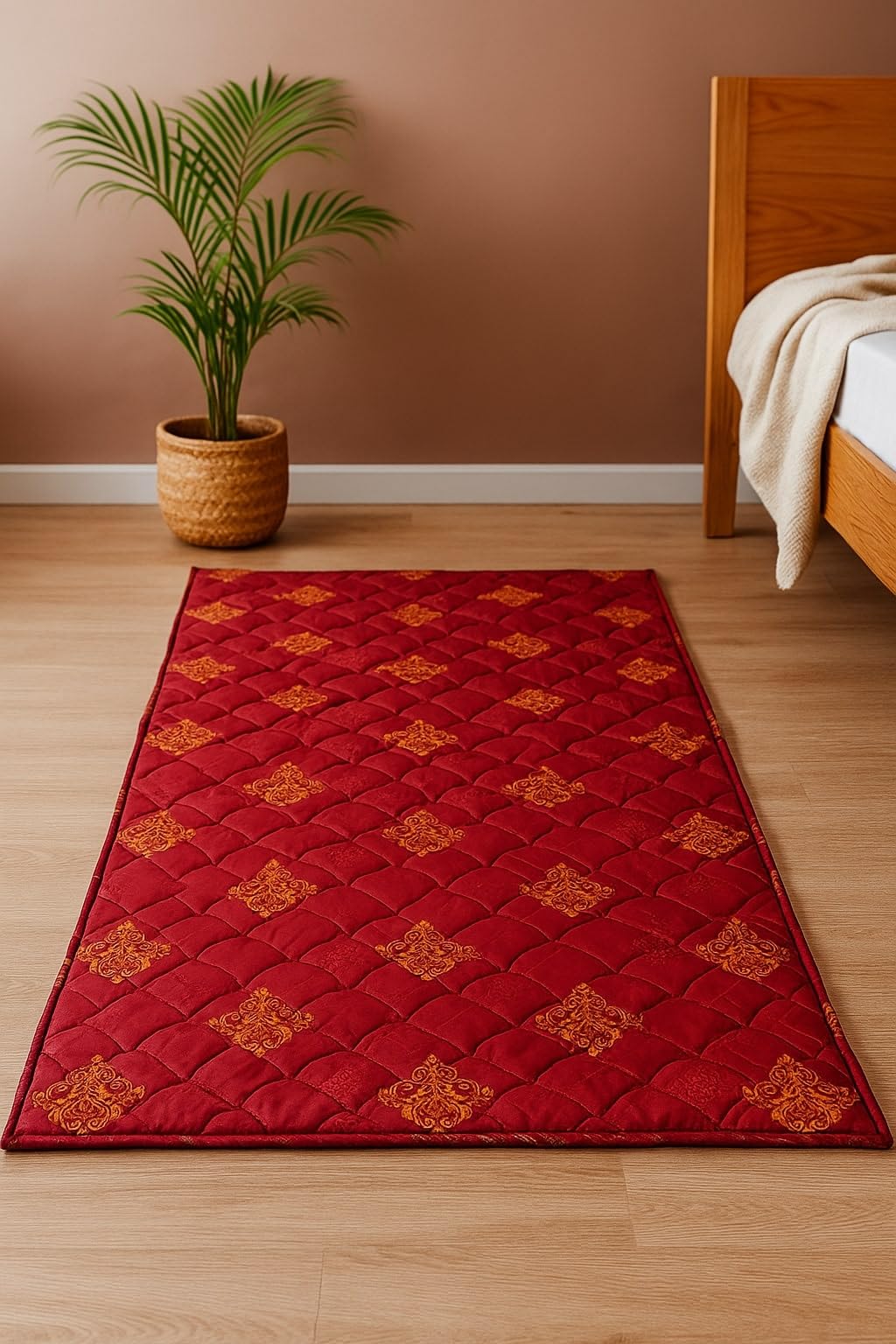 Quilted Single Bed Floor Mattress | Soft & Lightweight Single Bed Quilt | Reversible Printed Sleeping Mat for Home & Travel-picture-20