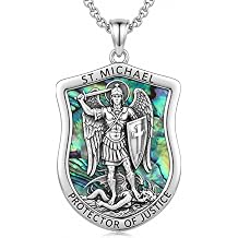 PROESS Patron Saint Necklace 925 Sterling Silver Saint Medal Amulet Jewelry
