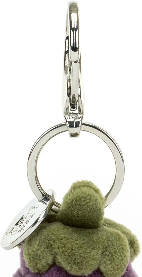 Jellycat Vivacious Eggplant Bag Charm, 2.5 inches | Food and Drink Plush Keychain | Great Gift Idea
