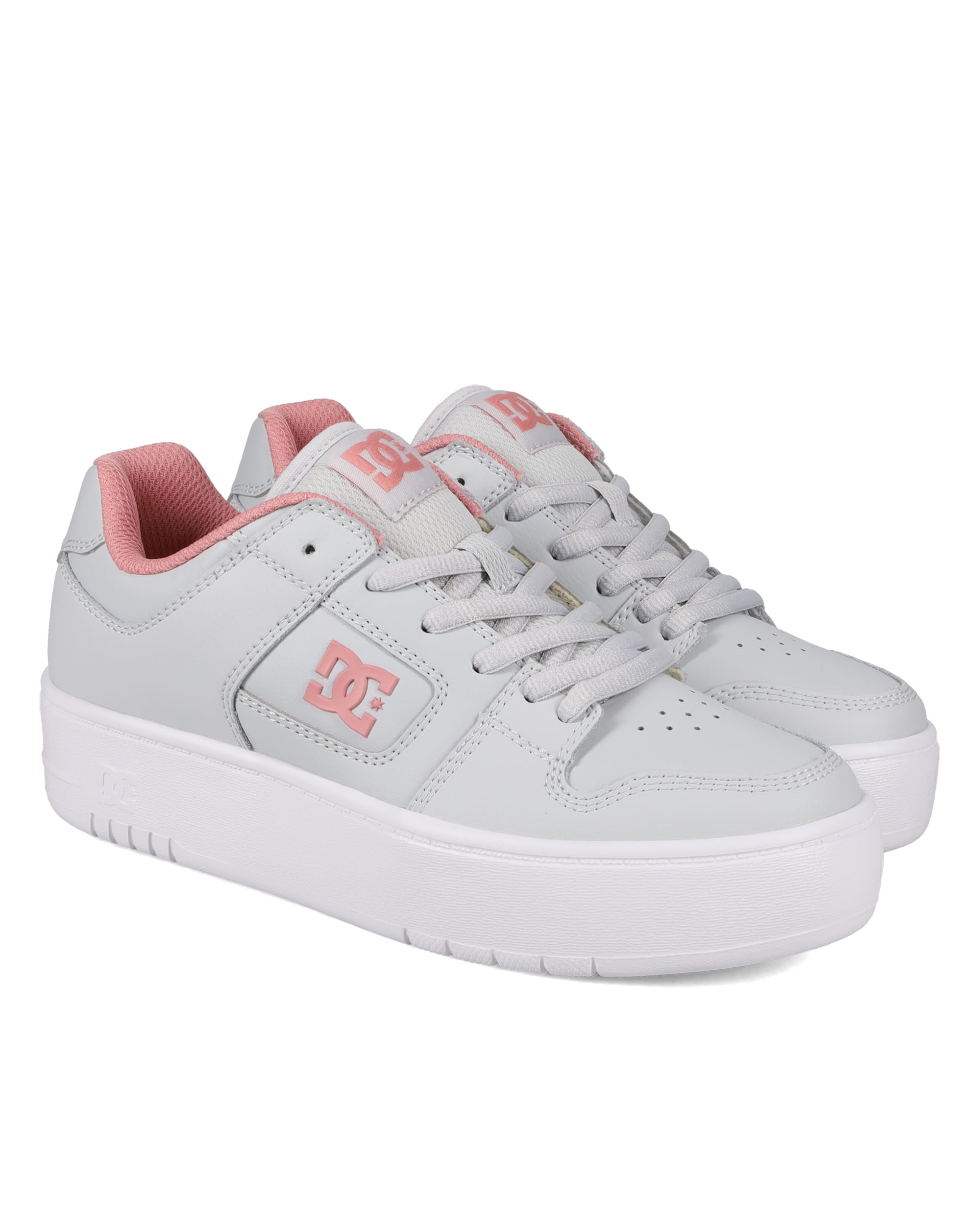 DC Shoes Women's Manteca 4 Platform Sneaker, Grey/Grey/Blush, 10
