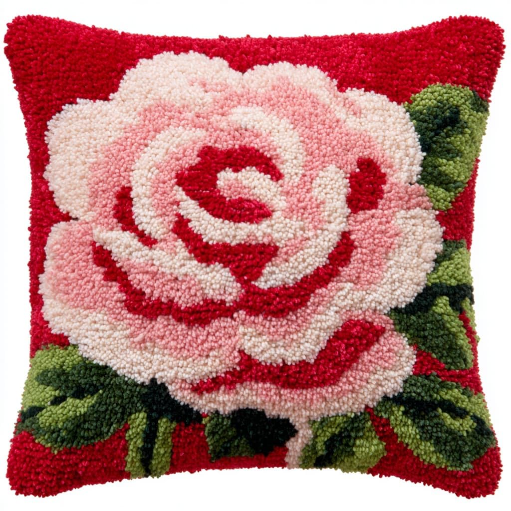 WallustrioaW Latch Hook Cushion Kits,Roses