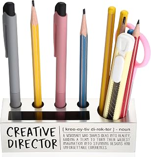 YODOCAMP Creative Director Gifts, Thank You Gifts for Creative Directors Pen and Pencil Holder for Desk, Appreciation Gift for Visionary Leaders, Inspirational Desk Organizer TZC90