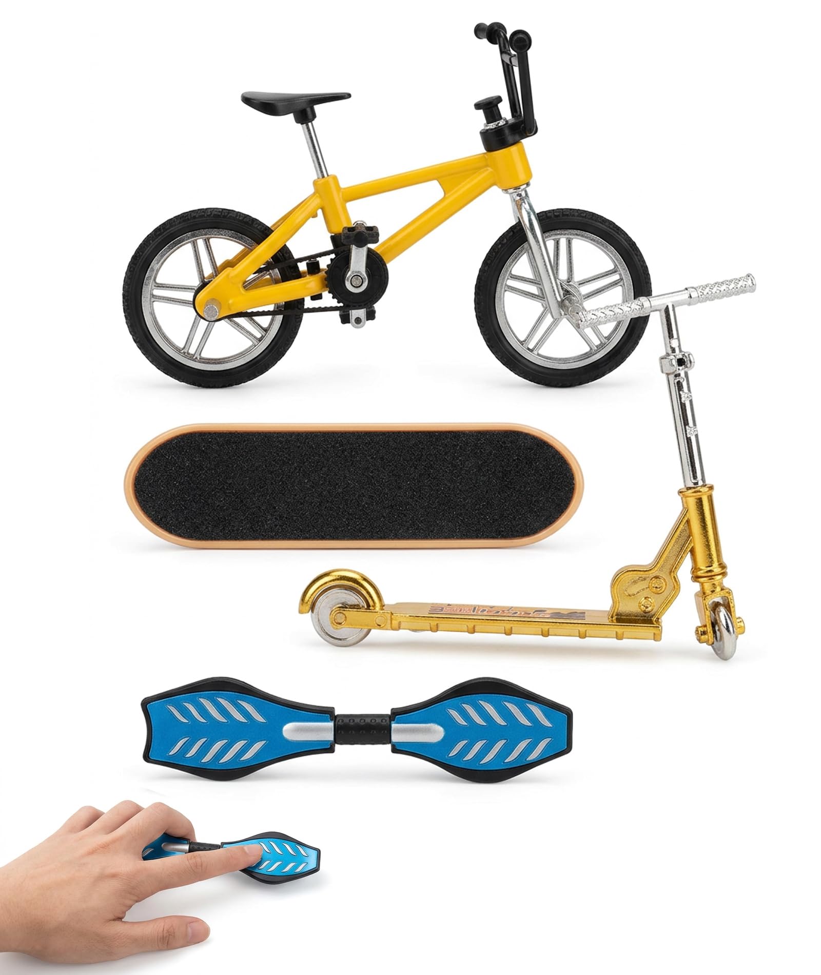 Finger Skateboard, 4-Piece Finger Bike Set, Mini Fingerboard Bicycles for Desktop Decoration and Finger Coordination-image-37
