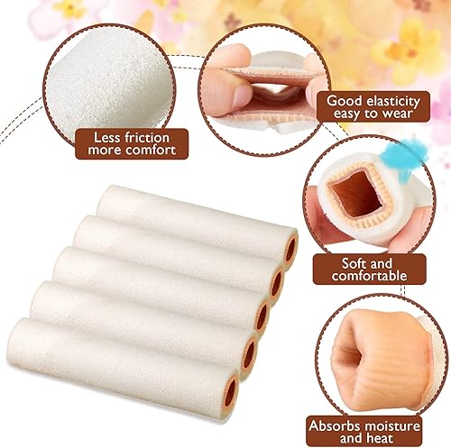 Miniatura 3 de Tondiamo 6 fundas protectoras de espuma para dedos de los pies, juanetes, martillo, callo, ampolla, alivio del dolor (M, beige)