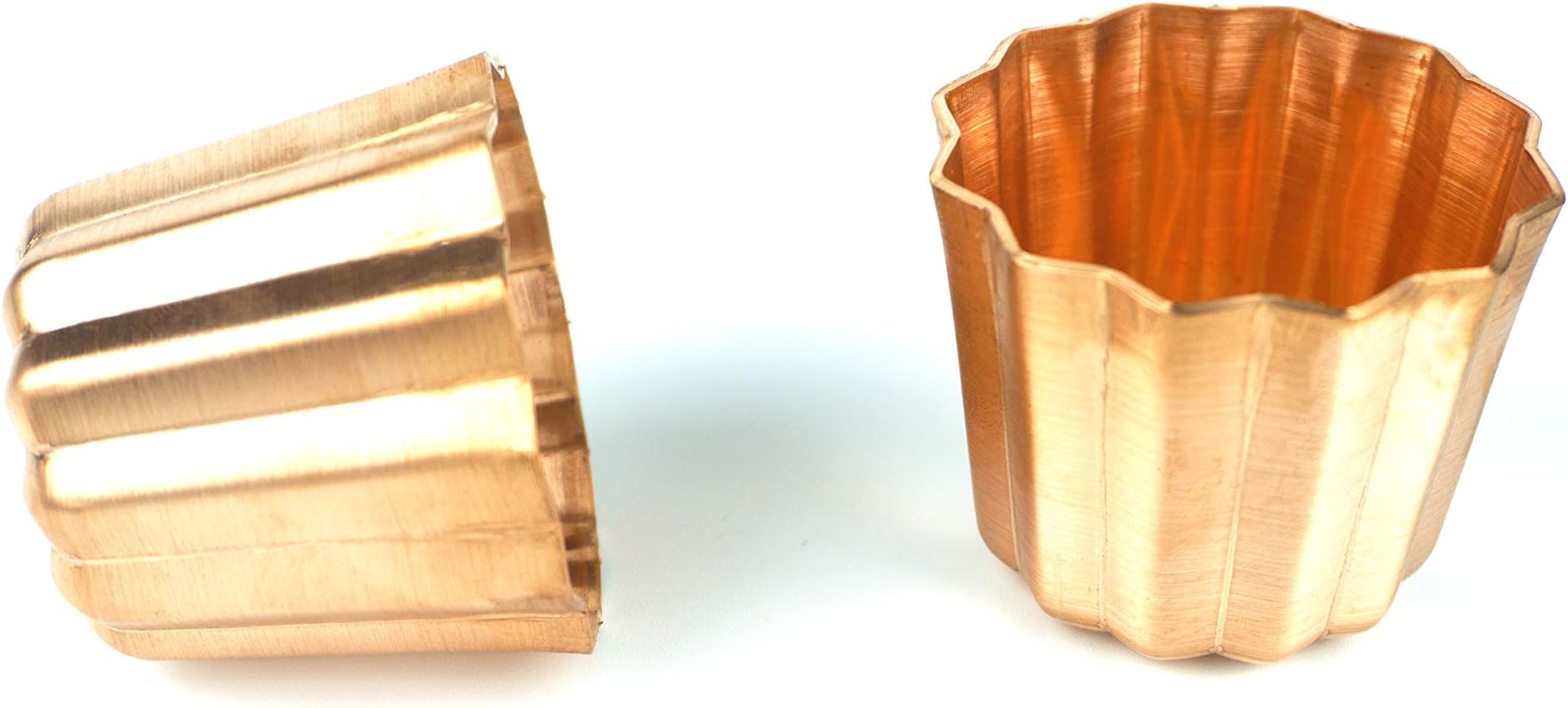 Canele Pan Mold Single Individual with 99.9% Copper Mold 2pcs for French Pastry Custard Cooking 2.3 inches