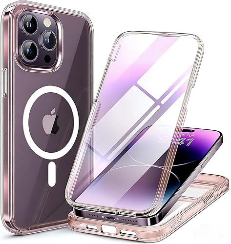 Miniatura 180 de Miracase Glass Series - Funda magnética para iPhone 15, compatible con MagSafe, de cuerpo completo, protector de pantalla de vidrio 9H integrado