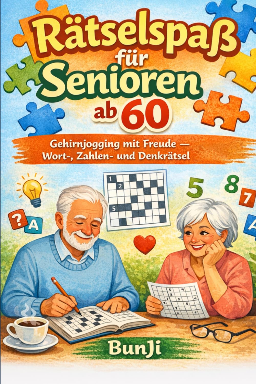 Rätselspaß für Senioren ab 60: Gehirnjogging in großer Schrift – Leichte Wort-, Zahlen- und Denkrätsel für geistige Fitness