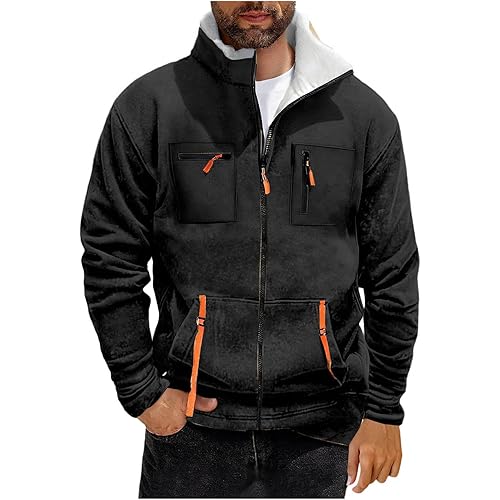 Men's Winter Jacket Thick Thermal Warm Fleece Lined Coat Trucker Lapel Work Cargo Jackets for Men 2025