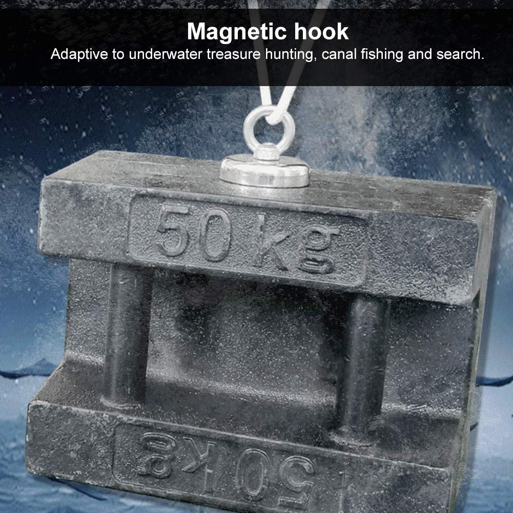 Outil De Pêche Lifting Magnet River Recycling N35 357lbs Revêtement 3 Couches + 20 Mètres De Corde Rouge Pour La Récupération De La Pêche à L'aimant Dans Le Boulon à œil Rond En Néodyme