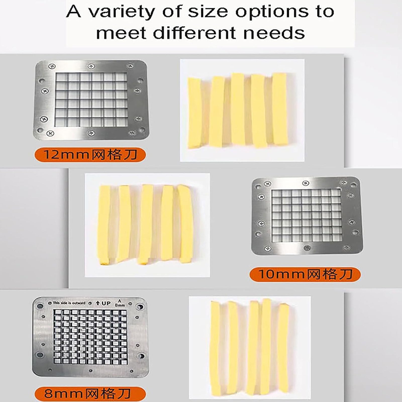 Kartoffelhacker, Pommesschneider mit Kartoffelschäler, Edelstahl-Kartoffelchips-Pommes-Frites-Schneider, professioneller Kartoffelhacker für Karotten, Gemüse und Obst,Black-10mm