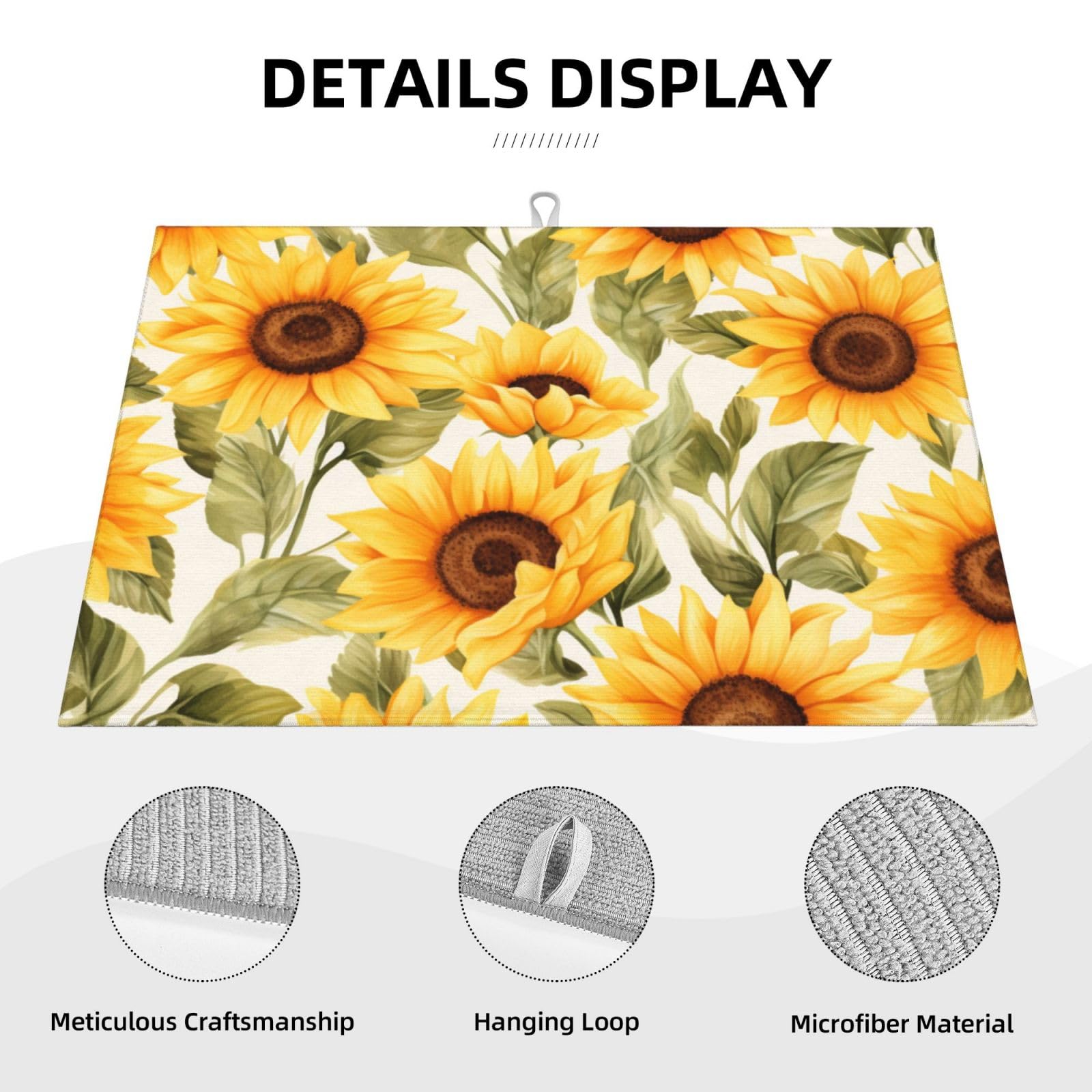 Naanle - Alfombra De Cocina Antideslizante Con Diseño De Girasol Para Cocina, Suelo, Sala De Estar, Recámara, 3 Pies X 1.7 Pulgadas (39 X 20 Naanle - Alfombra De Cocina Antideslizante Con Diseño De Girasol Para Cocina, Suelo, Sala De Estar, Recámara, 3 Pies X 1.7 Pulgadas (39 X 20