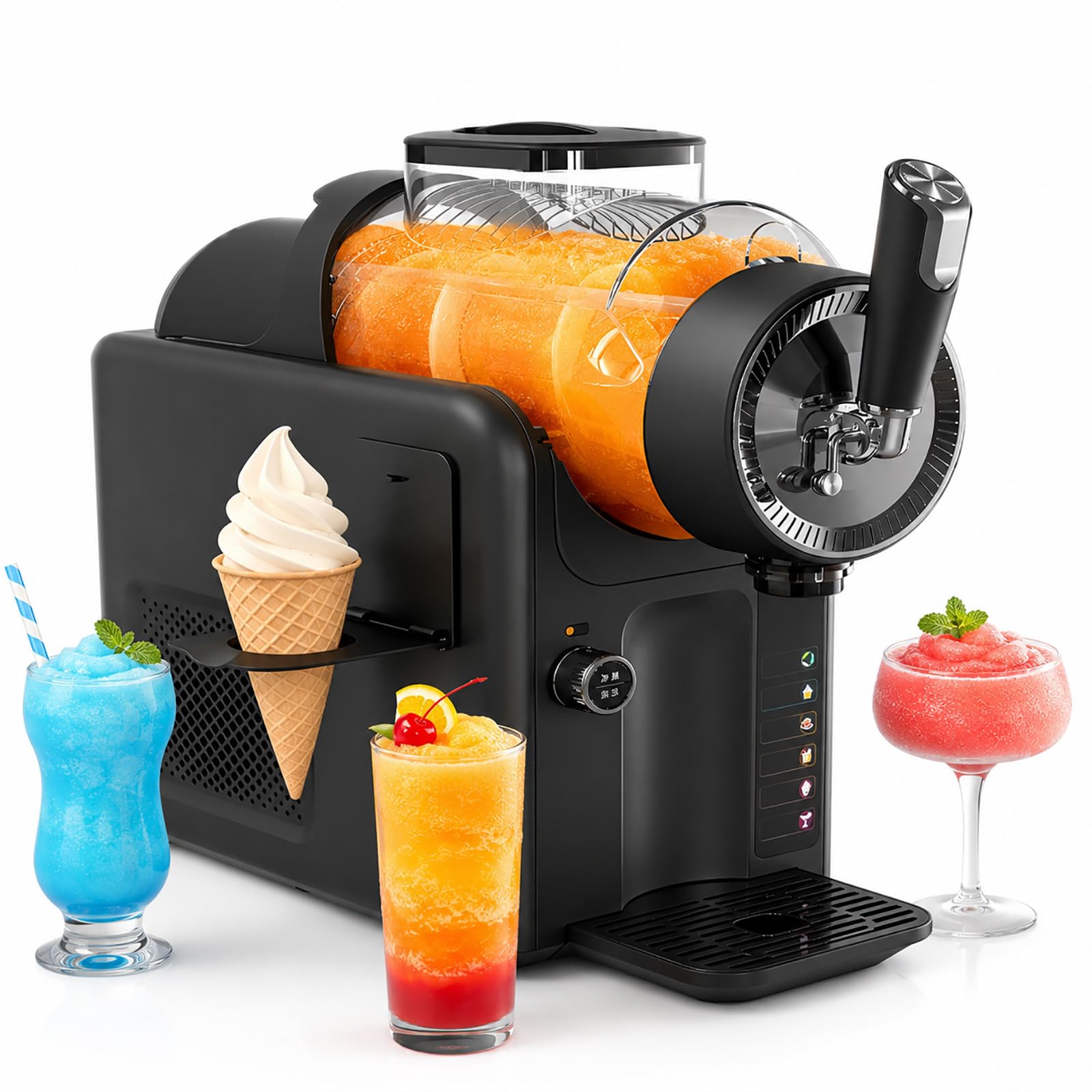 vnmudzeo Freeze Drink Maker and Slushie Machine, 68oz Capacity - No Ice Needed Slushy Maker with 5 Presets, Auto Clean, Home Party Black