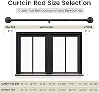Vista 5 de Barras de cortina de 1 pulgada para ventanas de 32 a 72, barra de cortina opaca ajustable industrial para exteriores, poste de cortina envolvente