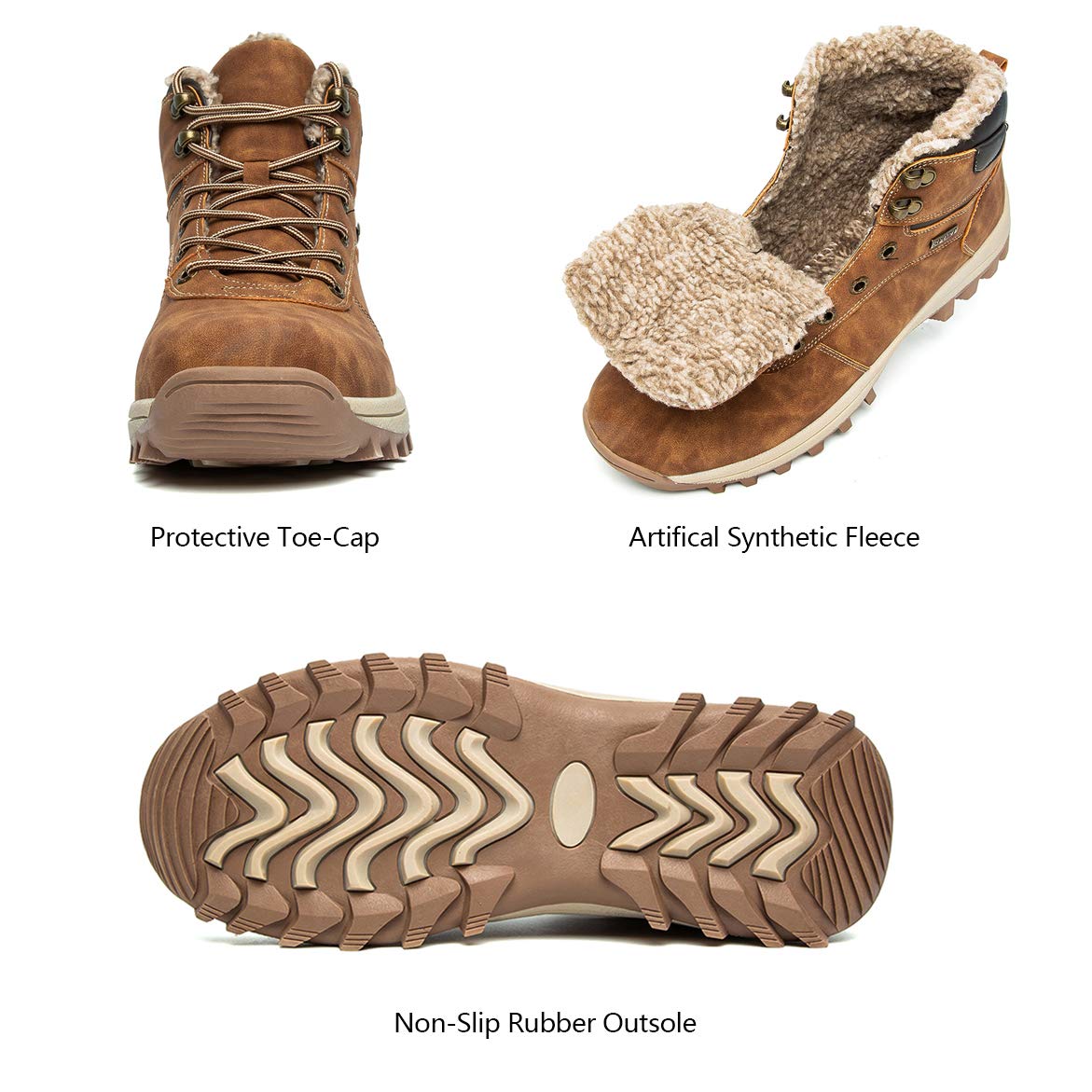 Scarpe da Trekking Uomo Resistente All'acqua All'aperto Sportive Escursionismo Confortevole Allineato Calda Antiscivolo Leggero Casuale Stivali Invernali