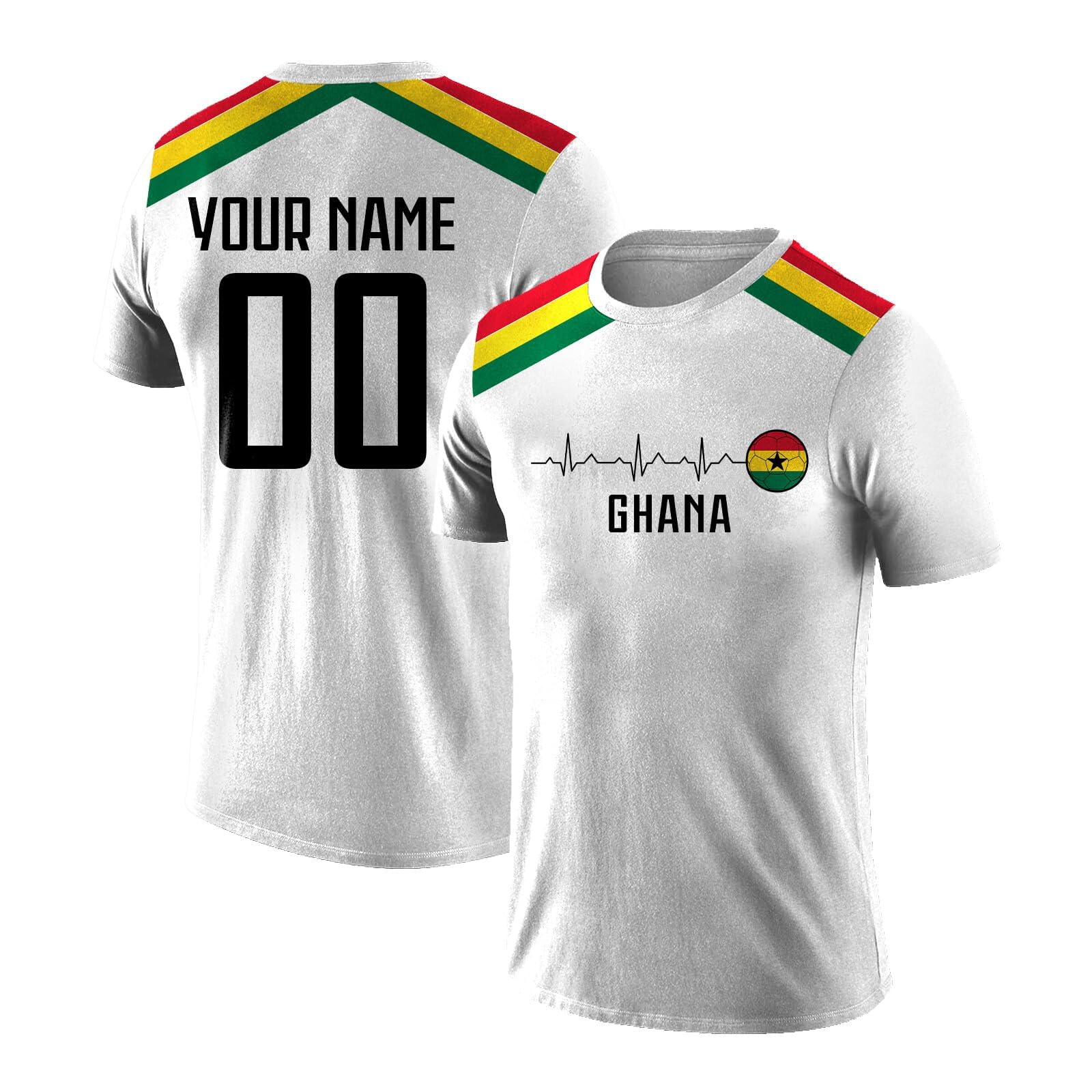 World Cup 2026 Ghana Football Jersey Personalised Name Number Fan Top