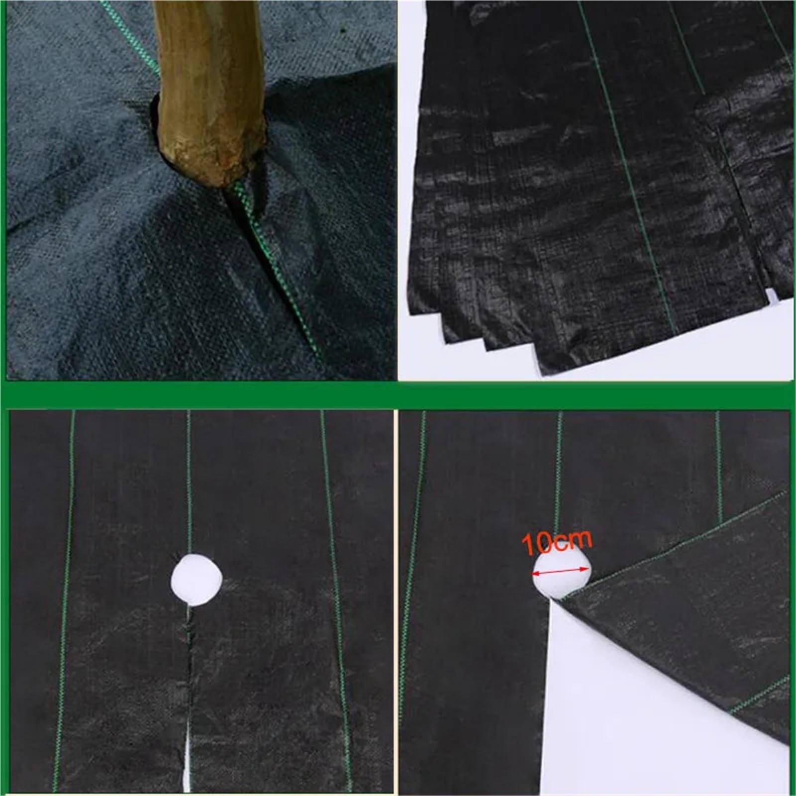 Malla Antihierbas 10 Uds. Esteras for el Control de malezas de árboles de jardín cubierta de tela de red cubierta de protección de degradación hidratante transpirable for huerto(Thin type,10pcs 1.2x1.