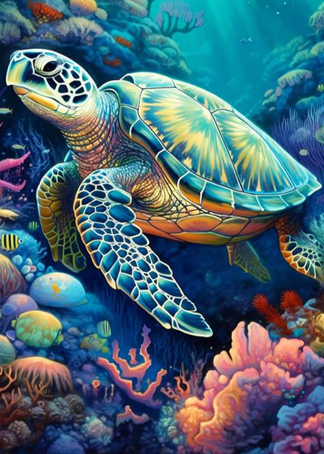 TREXEE Sea Turtle Diamond Art Painting Kits for Adults & Kids , DIY Diamond Painting Kit Diamond Paint By Numbes Full Drill Diamond Dots Paintings for Beginners, Round 5D Paint with Diamonds Pictures Gem Art Painting Kits DIY Crafts Kits (12x16 inch) Unframed-image-42