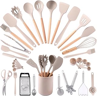 15 Galley Kitchen Ideas for Smart Flow and Efficient Cooking 127 34PC Kitchen Utensils Set - Silicone Cooking Utensils with Wooden Handle...