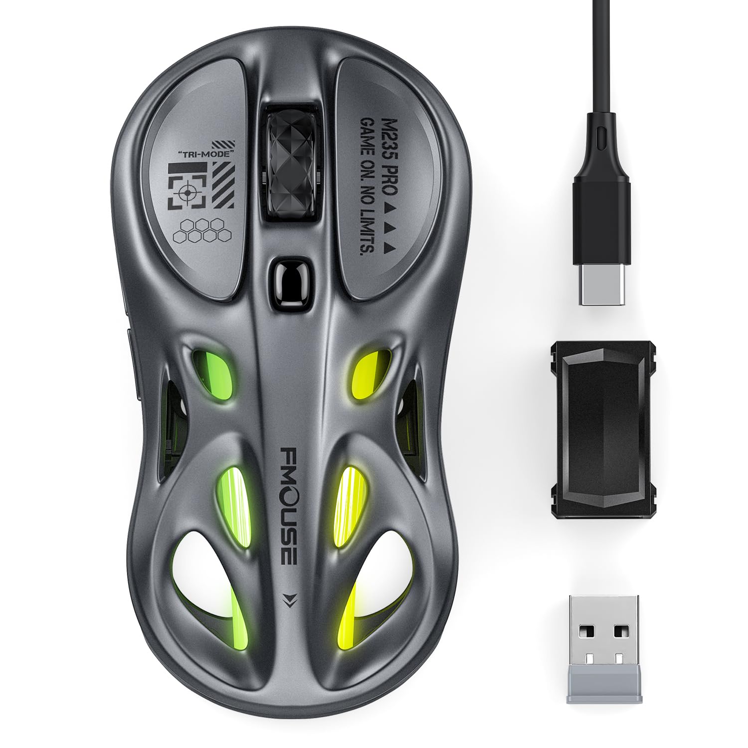 FMOUSE M235 PRO ゲーミングマウス 本体 Amazon.com: FMOUSE Wireless Gaming Mouse, Tri-Mode 2.4G & Dual