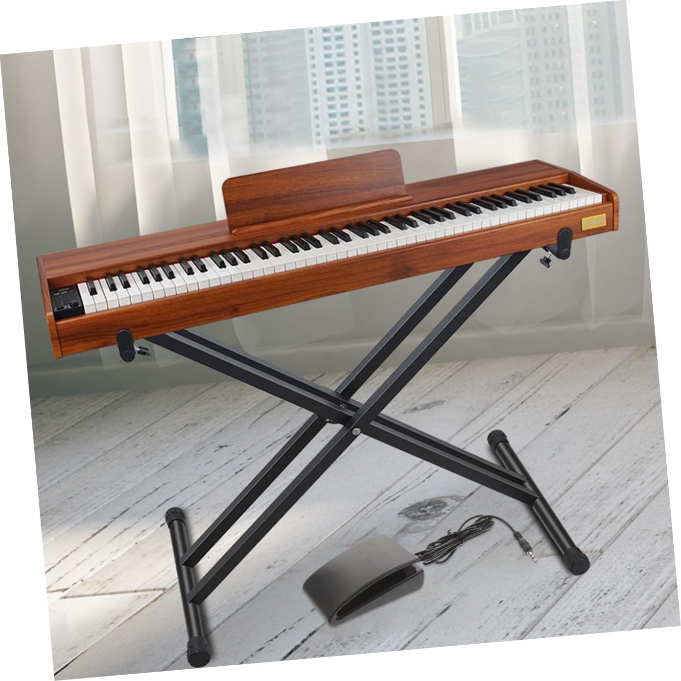 DECHOUS Practical Sustain Pedal for Electronic Keyboards Non- Design Portable Foot Controller for Piano Players Connector Cable and Stable Accessory for Musicians