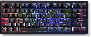 Consistent Paradox Gaming Wired Keyboard, USB Connection | Windows Lock Key | Multimedia Shortcuts with 87 Keys | 19 Anti-Ghosting Keys