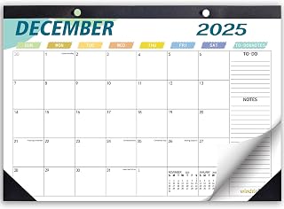 Desk Calendar 2026 Wall Calendars, November 2025 - December 2026 Monthly Planner Paper Office Desktop 17"X 12", 18-Months, Planning and Organizing Home, School, Office, Holiday, VacationNovember